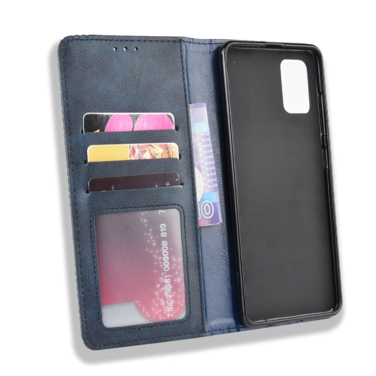 For Samsung Galaxy M51 Magnetic Buckle Retro Crazy Horse Texture Horizontal Flip Leather Case with Holder & Card Slots & Photo Frame