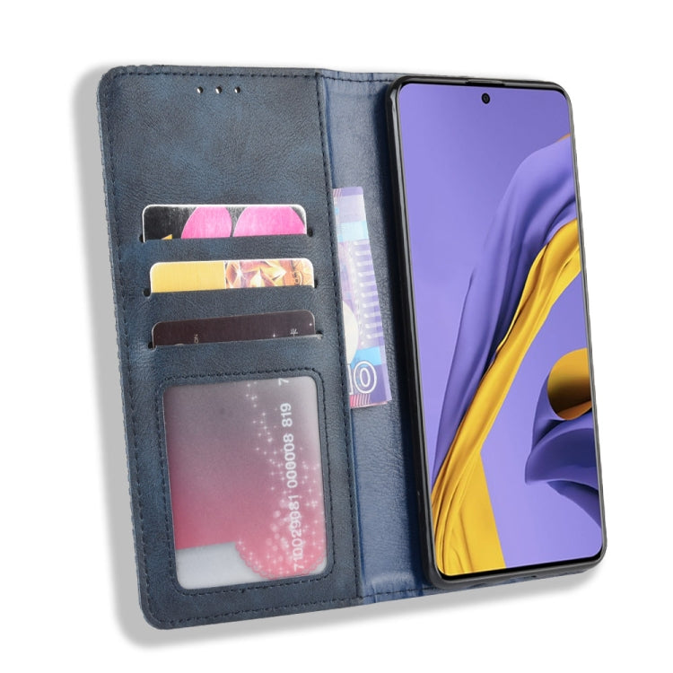 For Samsung Galaxy M51 Magnetic Buckle Retro Crazy Horse Texture Horizontal Flip Leather Case with Holder & Card Slots & Photo Frame