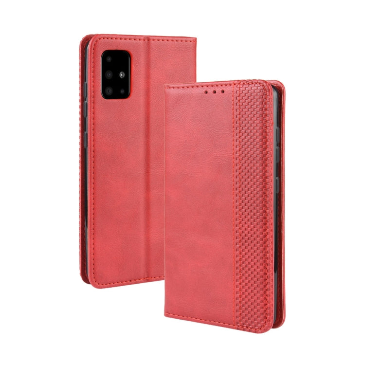 For Samsung Galaxy M51 Magnetic Buckle Retro Crazy Horse Texture Horizontal Flip Leather Case with Holder & Card Slots & Photo Frame