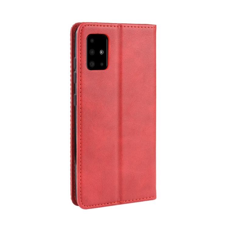 For Samsung Galaxy M51 Magnetic Buckle Retro Crazy Horse Texture Horizontal Flip Leather Case with Holder & Card Slots & Photo Frame