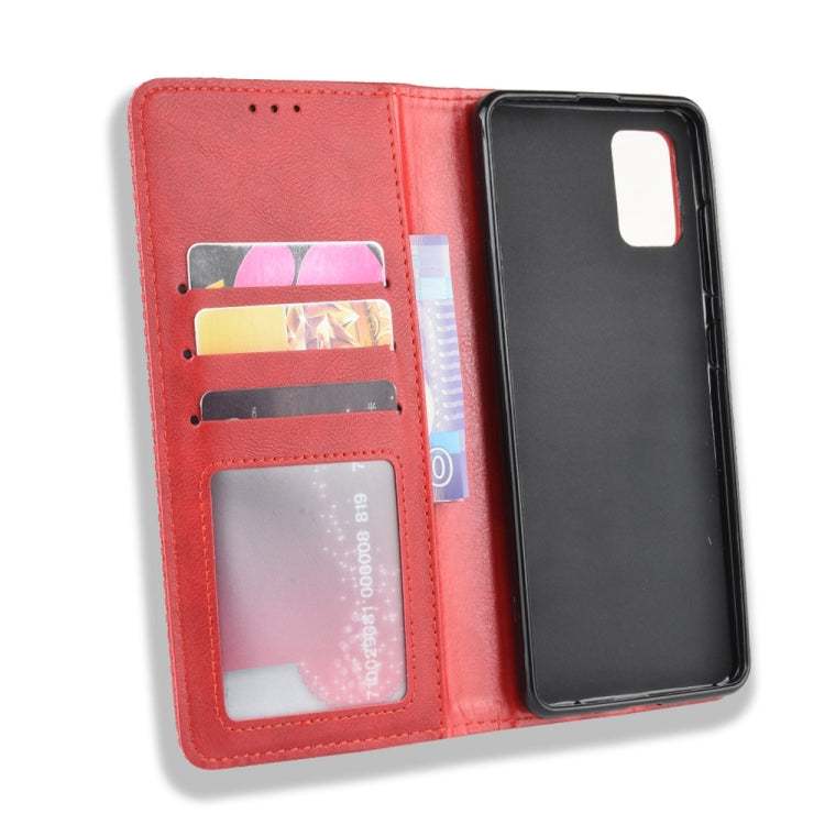 For Samsung Galaxy M51 Magnetic Buckle Retro Crazy Horse Texture Horizontal Flip Leather Case with Holder & Card Slots & Photo Frame