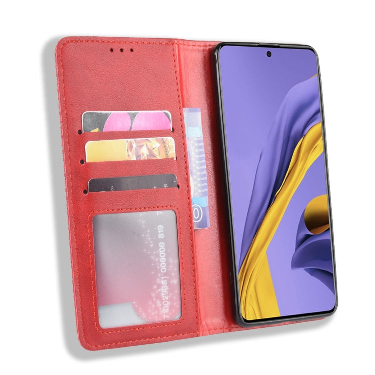 For Samsung Galaxy M51 Magnetic Buckle Retro Crazy Horse Texture Horizontal Flip Leather Case with Holder & Card Slots & Photo Frame