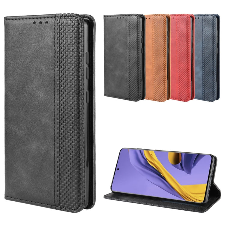 For Samsung Galaxy M51 Magnetic Buckle Retro Crazy Horse Texture Horizontal Flip Leather Case with Holder & Card Slots & Photo Frame
