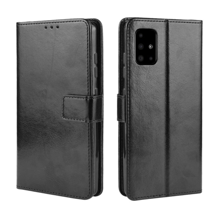 For Samsung Galaxy M51 Retro Crazy Horse Texture Horizontal Flip Leather Case with Holder & Card Slots & Photo Frame
