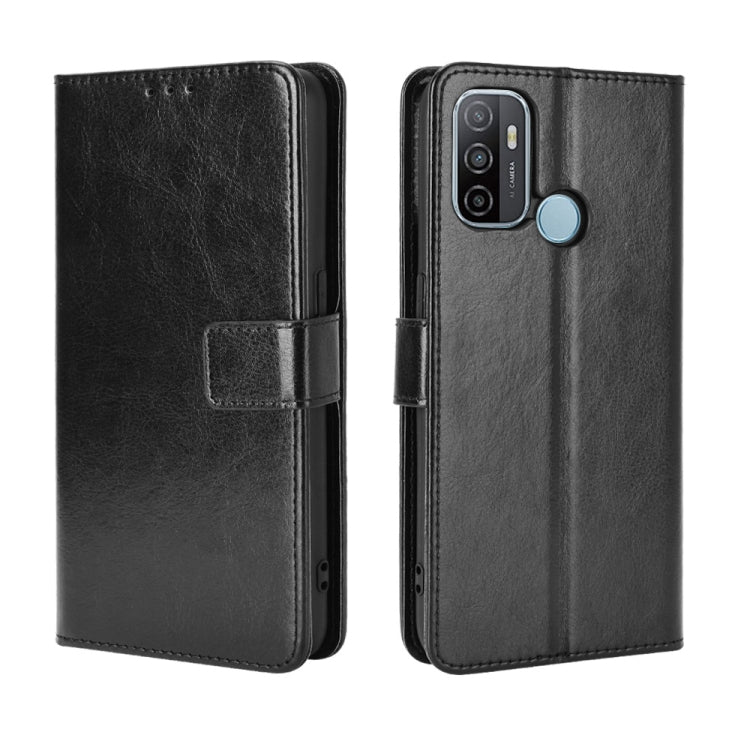 For OPPO A53 2020 / A53S 2020 / A33  Retro Crazy Horse Texture Horizontal Flip Leather Case with Holder & Card Slots