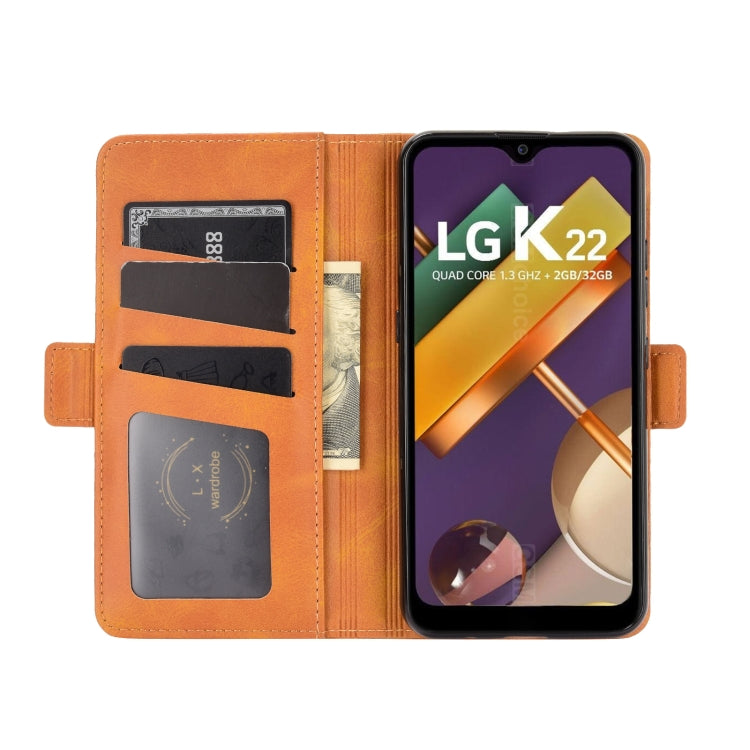For LG K22 Dual-side Magnetic Buckle Horizontal Flip Leather Case with Holder & Card Slots & Wallet