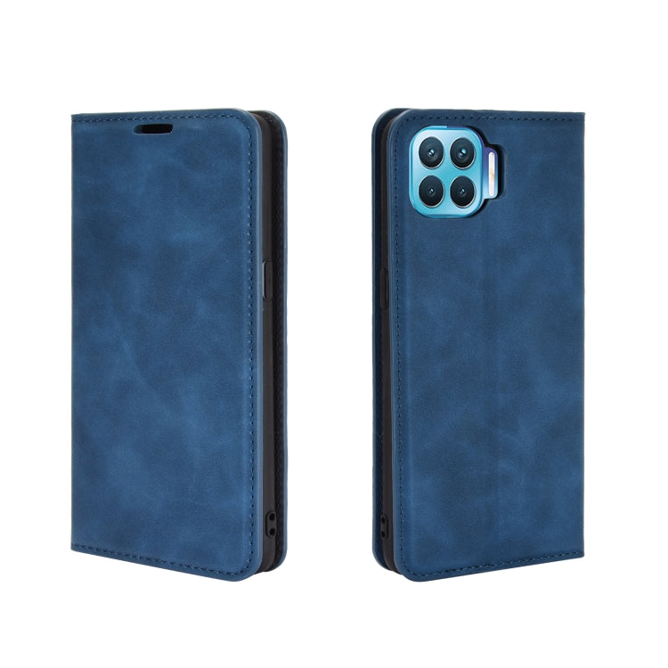For OPPO F17 Pro Retro-skin Business Magnetic Suction Leather Case with Holder & Card Slots & Wallet