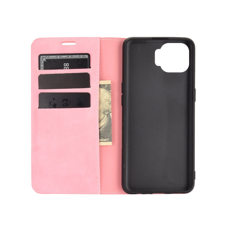 For OPPO F17 Pro Retro-skin Business Magnetic Suction Leather Case with Holder & Card Slots & Wallet