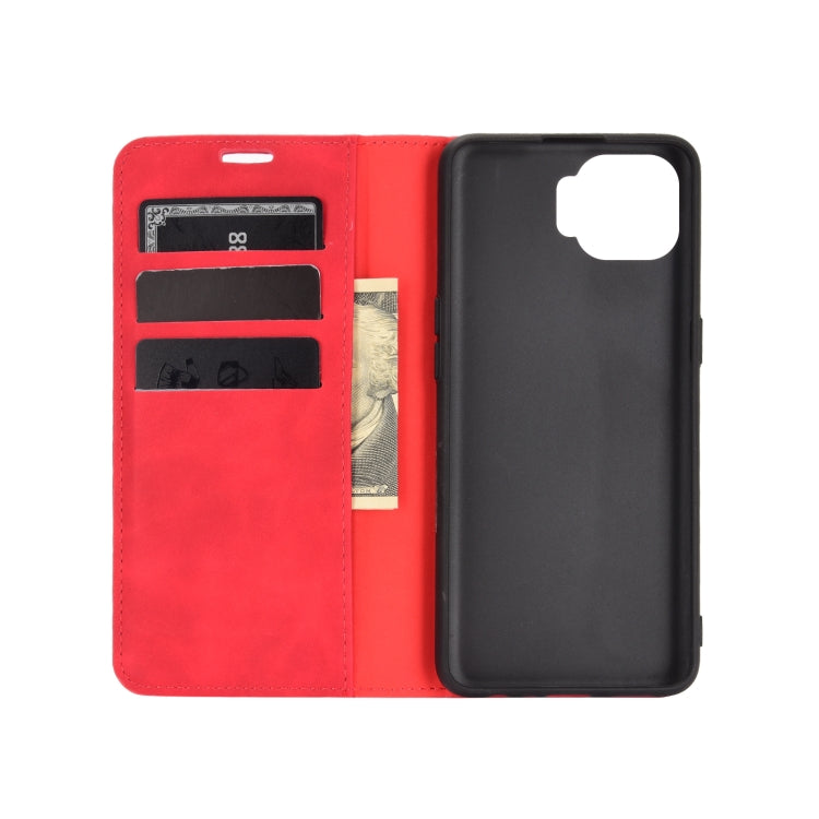 For OPPO F17 Pro Retro-skin Business Magnetic Suction Leather Case with Holder & Card Slots & Wallet