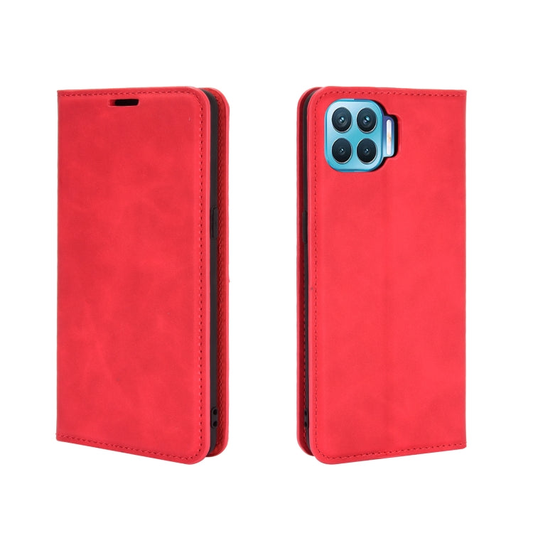 For OPPO F17 Pro Retro-skin Business Magnetic Suction Leather Case with Holder & Card Slots & Wallet