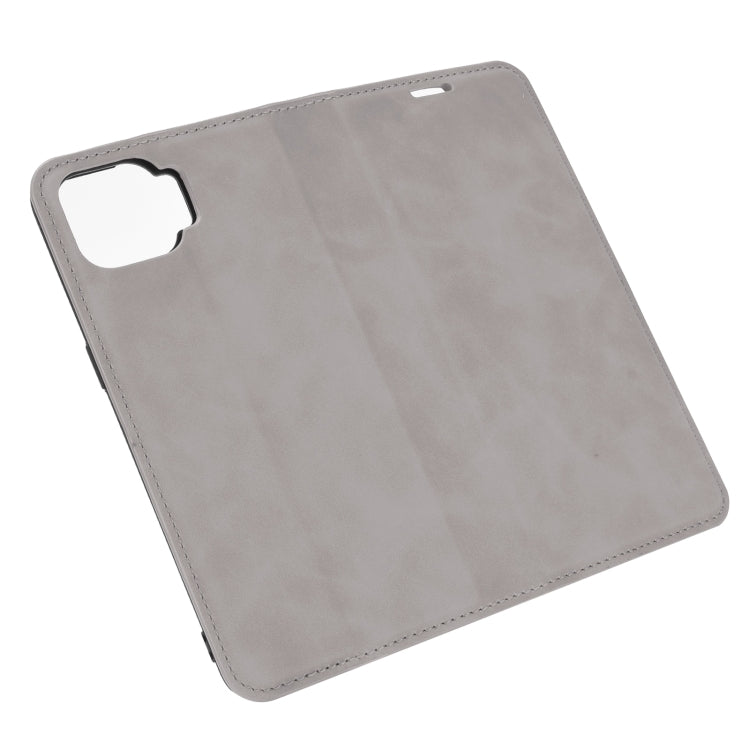 For OPPO F17 Retro-skin Business Magnetic Suction Leather Case with Holder & Card Slots & Wallet