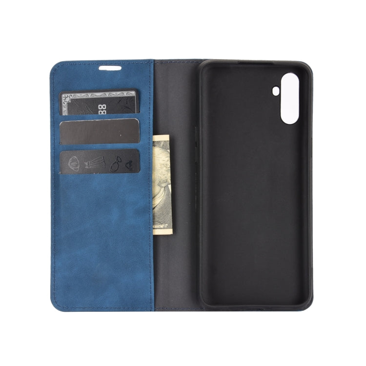 For OPPO Realme C3 without Fingerprint  Retro-skin Business Magnetic Suction Leather Case with Holder & Card Slots & Wallet
