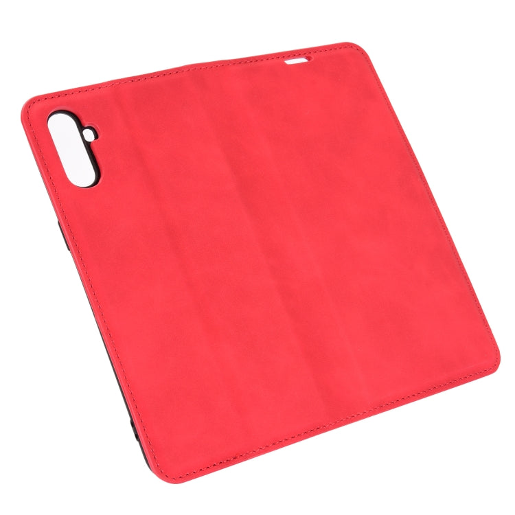 For OPPO Realme C3 without Fingerprint  Retro-skin Business Magnetic Suction Leather Case with Holder & Card Slots & Wallet