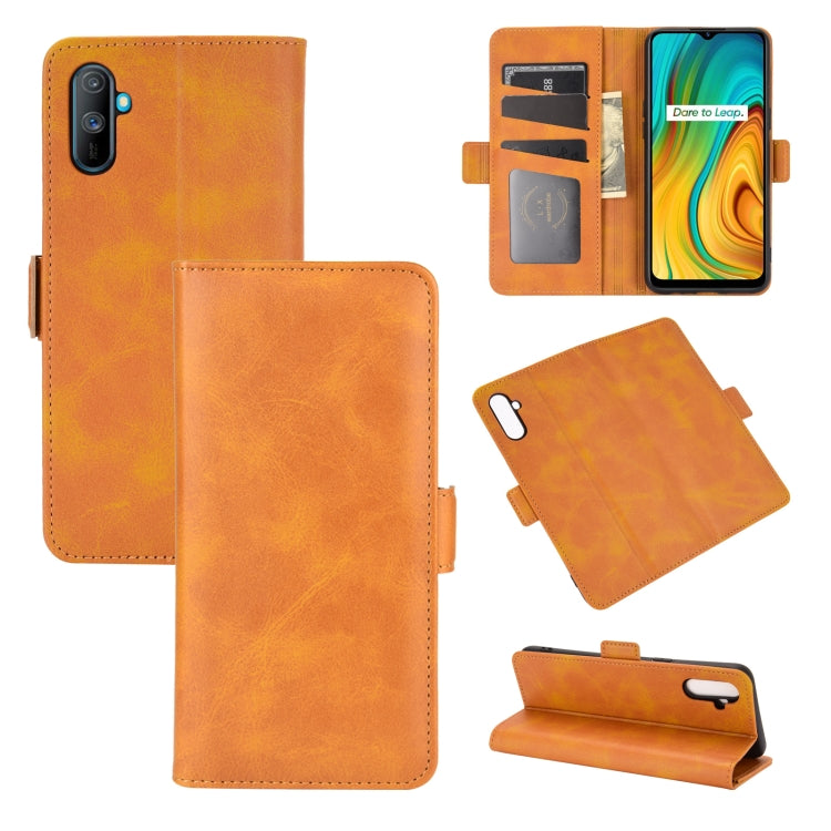 For OPPO Realme C3 without Fingerprint Dual-side Magnetic Buckle Horizontal Flip Leather Case with Holder & Card Slots & Wallet