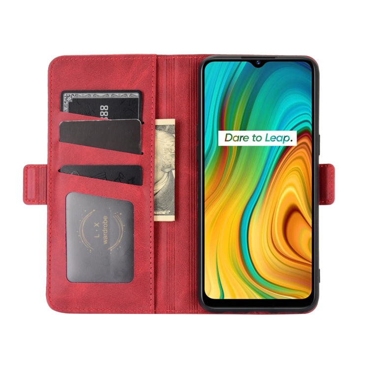 For OPPO Realme C3 without Fingerprint Dual-side Magnetic Buckle Horizontal Flip Leather Case with Holder & Card Slots & Wallet