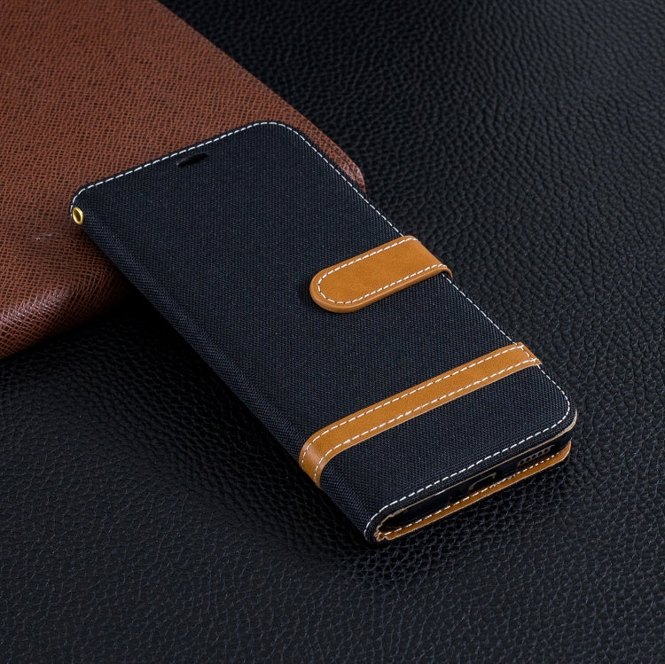 Color Matching Denim Texture Leather Case for Huawei Honor 8C, with Holder & Card Slots & Wallet & Lanyard