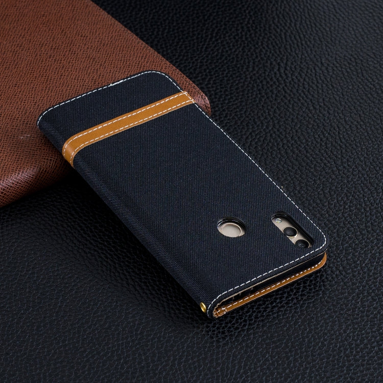 Color Matching Denim Texture Leather Case for Huawei Honor 8C, with Holder & Card Slots & Wallet & Lanyard
