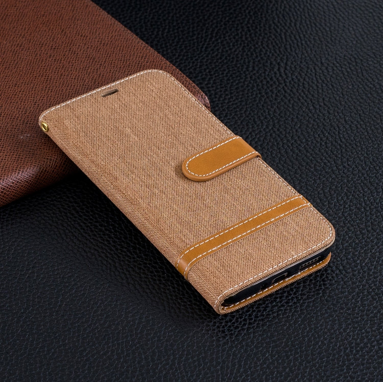 Color Matching Denim Texture Leather Case for Huawei Honor 8C, with Holder & Card Slots & Wallet & Lanyard