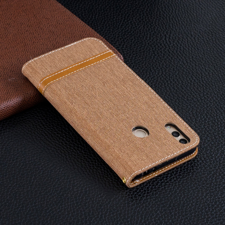 Color Matching Denim Texture Leather Case for Huawei Honor 8C, with Holder & Card Slots & Wallet & Lanyard