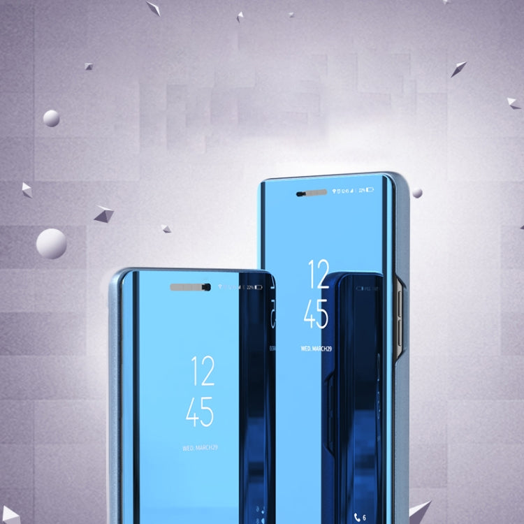 For OPPO A93/Reno4 Lite/F17 Pro/Reno 4F Plated Mirror Horizontal Flip Leather Case with Holder