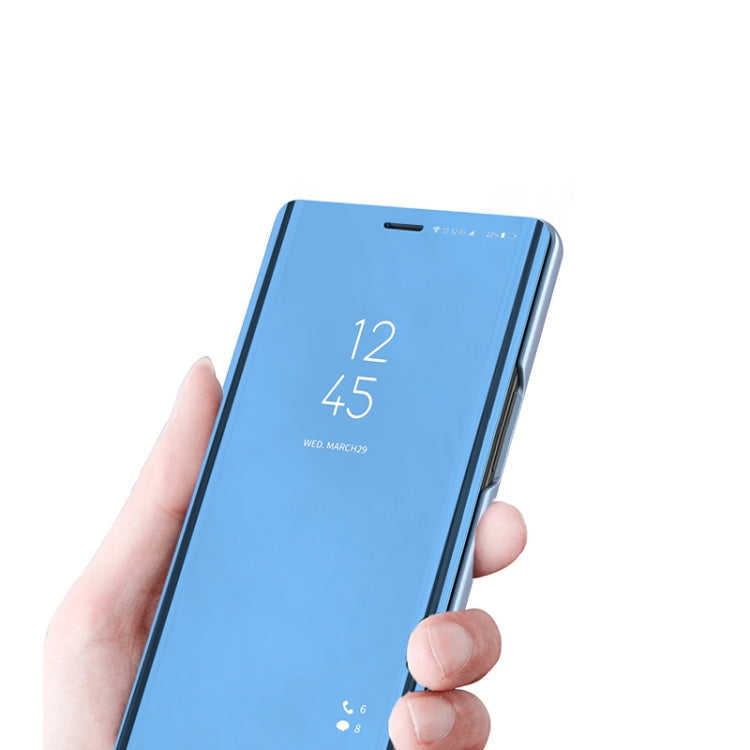 For OPPO A93/Reno4 Lite/F17 Pro/Reno 4F Plated Mirror Horizontal Flip Leather Case with Holder