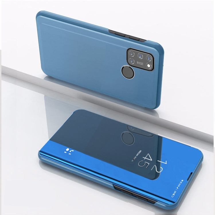 For OPPO Realme 7i/C17 Plated Mirror Horizontal Flip Leather Case with Holder