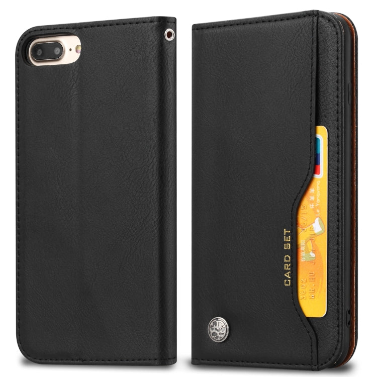 Knead Skin Texture Horizontal Flip Leather Case for iPhone 6 Plus / 7 Plus / 8 Plus, with Photo Frame & Holder & Card Slots & Wallet