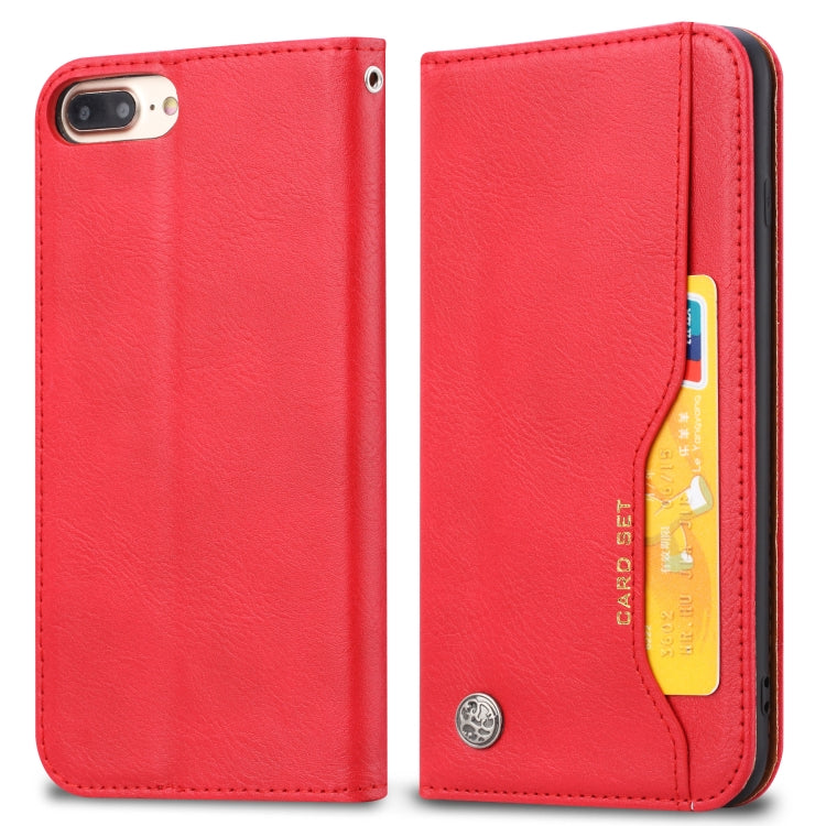 Knead Skin Texture Horizontal Flip Leather Case for iPhone 6 Plus / 7 Plus / 8 Plus, with Photo Frame & Holder & Card Slots & Wallet