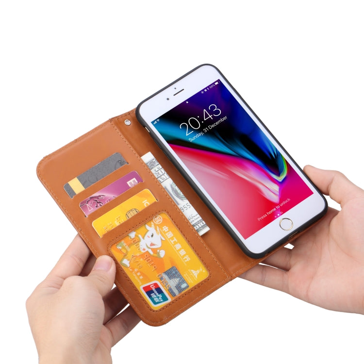 Knead Skin Texture Horizontal Flip Leather Case for iPhone 6 Plus / 7 Plus / 8 Plus, with Photo Frame & Holder & Card Slots & Wallet