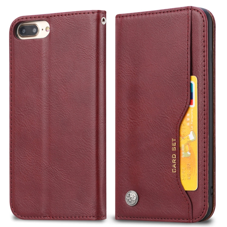 Knead Skin Texture Horizontal Flip Leather Case for iPhone 6 Plus / 7 Plus / 8 Plus, with Photo Frame & Holder & Card Slots & Wallet