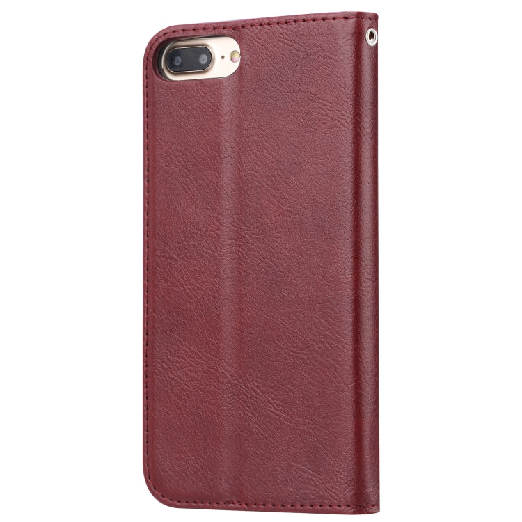 Knead Skin Texture Horizontal Flip Leather Case for iPhone 6 Plus / 7 Plus / 8 Plus, with Photo Frame & Holder & Card Slots & Wallet