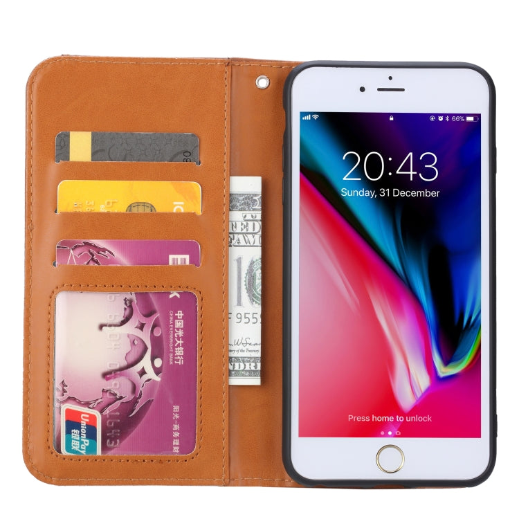 Knead Skin Texture Horizontal Flip Leather Case for iPhone 6 Plus / 7 Plus / 8 Plus, with Photo Frame & Holder & Card Slots & Wallet