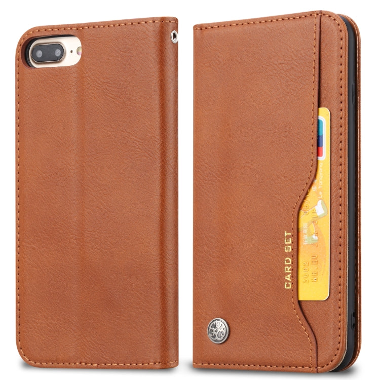 Knead Skin Texture Horizontal Flip Leather Case for iPhone 6 Plus / 7 Plus / 8 Plus, with Photo Frame & Holder & Card Slots & Wallet