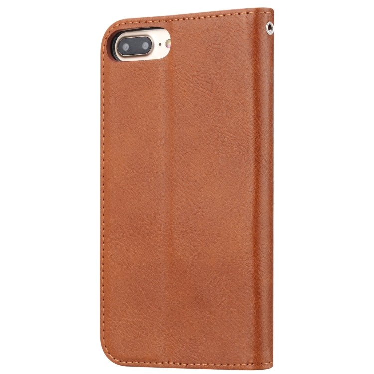 Knead Skin Texture Horizontal Flip Leather Case for iPhone 6 Plus / 7 Plus / 8 Plus, with Photo Frame & Holder & Card Slots & Wallet