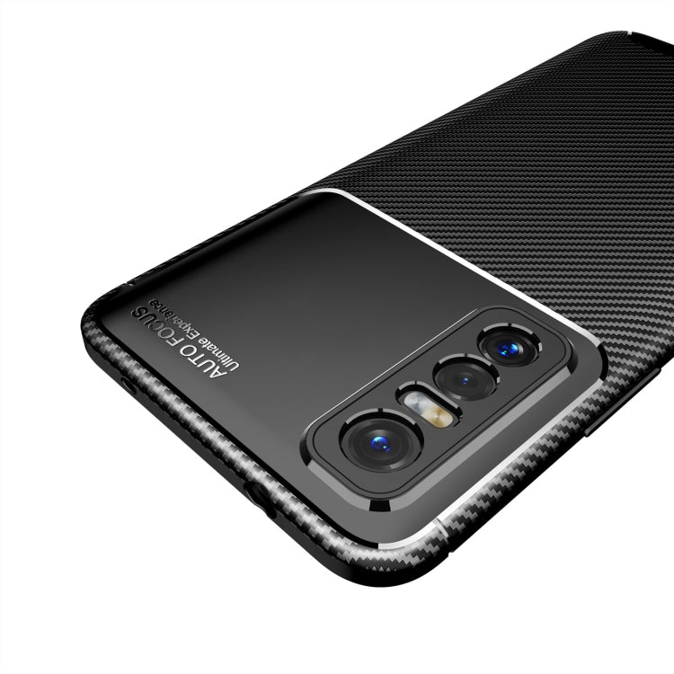 For vivo Y73s Carbon Fiber Texture Shockproof TPU Case