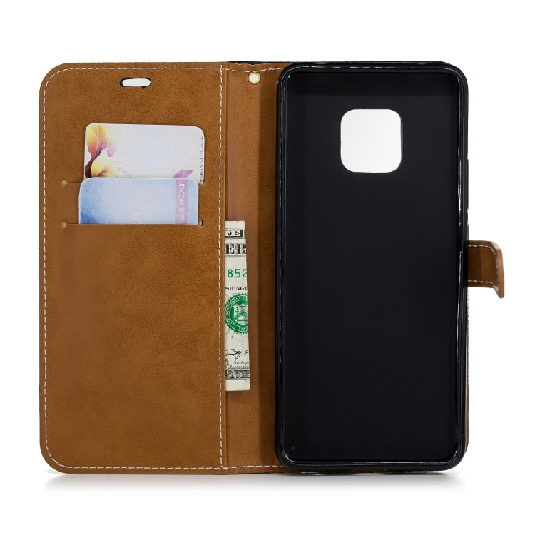 Color Matching Denim Texture Leather Case for Huawei Mate 20 Pro, with Holder & Card Slots & Wallet & Lanyard