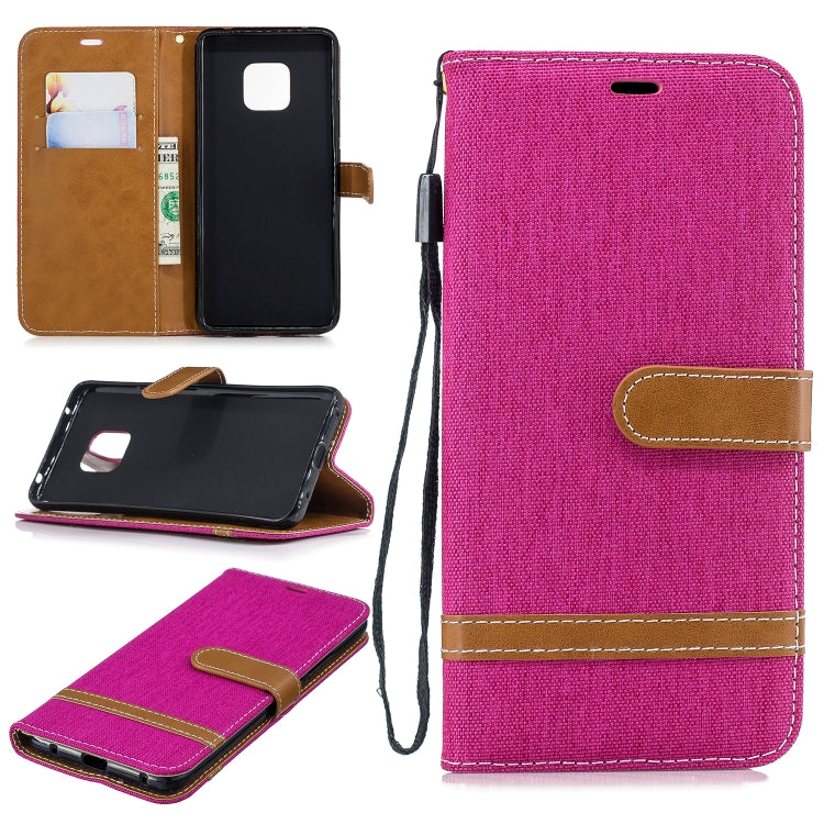 Color Matching Denim Texture Leather Case for Huawei Mate 20 Pro, with Holder & Card Slots & Wallet & Lanyard