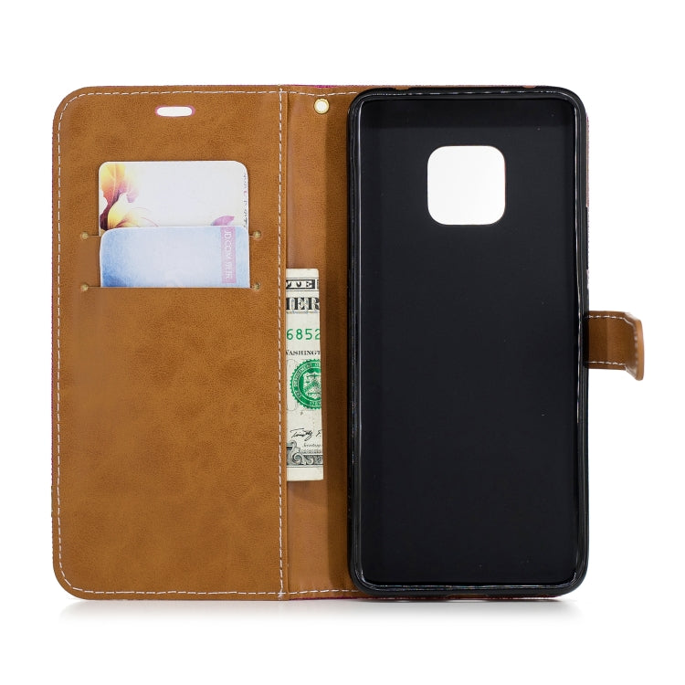 Color Matching Denim Texture Leather Case for Huawei Mate 20 Pro, with Holder & Card Slots & Wallet & Lanyard