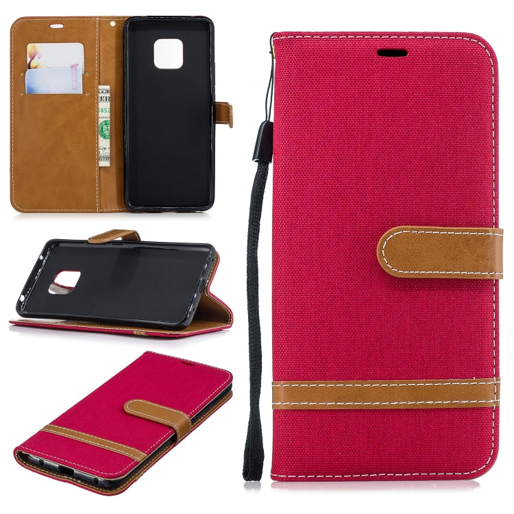 Color Matching Denim Texture Leather Case for Huawei Mate 20 Pro, with Holder & Card Slots & Wallet & Lanyard