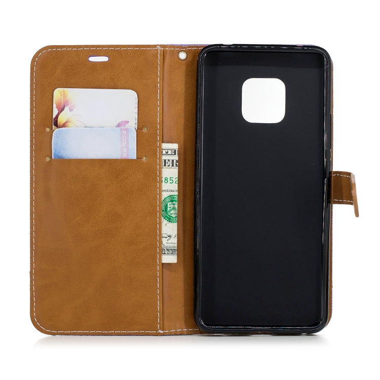 Color Matching Denim Texture Leather Case for Huawei Mate 20 Pro, with Holder & Card Slots & Wallet & Lanyard
