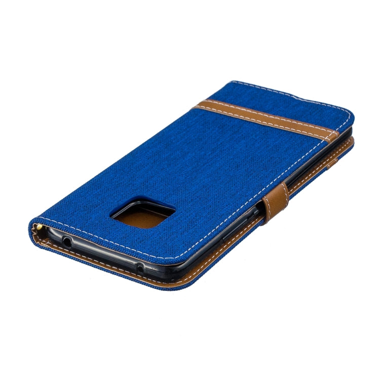 Color Matching Denim Texture Leather Case for Huawei Mate 20 Pro, with Holder & Card Slots & Wallet & Lanyard