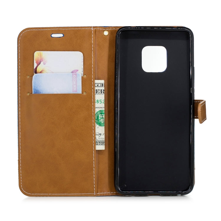 Color Matching Denim Texture Leather Case for Huawei Mate 20 Pro, with Holder & Card Slots & Wallet & Lanyard