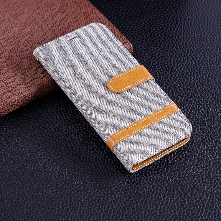 Color Matching Denim Texture Leather Case for Huawei Y9 2018 & Enjoy 8 Plus , with Holder & Card Slots & Wallet & Lanyard
