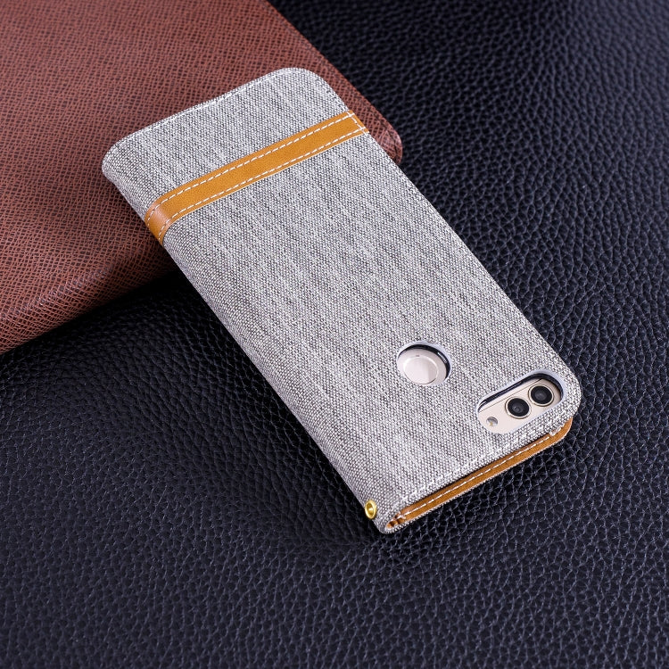 Color Matching Denim Texture Leather Case for Huawei Y9 2018 & Enjoy 8 Plus , with Holder & Card Slots & Wallet & Lanyard