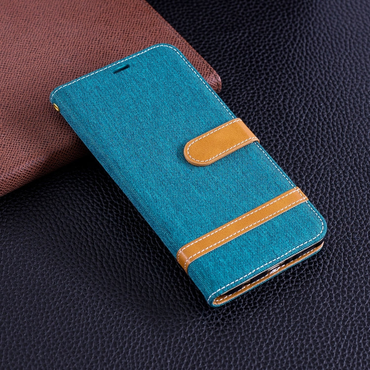 Color Matching Denim Texture Leather Case for Huawei Y9 2018 & Enjoy 8 Plus , with Holder & Card Slots & Wallet & Lanyard