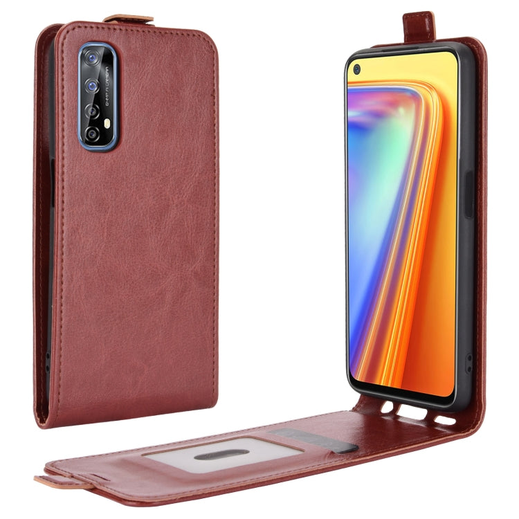 For OPPO Realme 7 R64 Texture Single Vertical Flip Leather Protective Case with Card Slots & Photo Frame