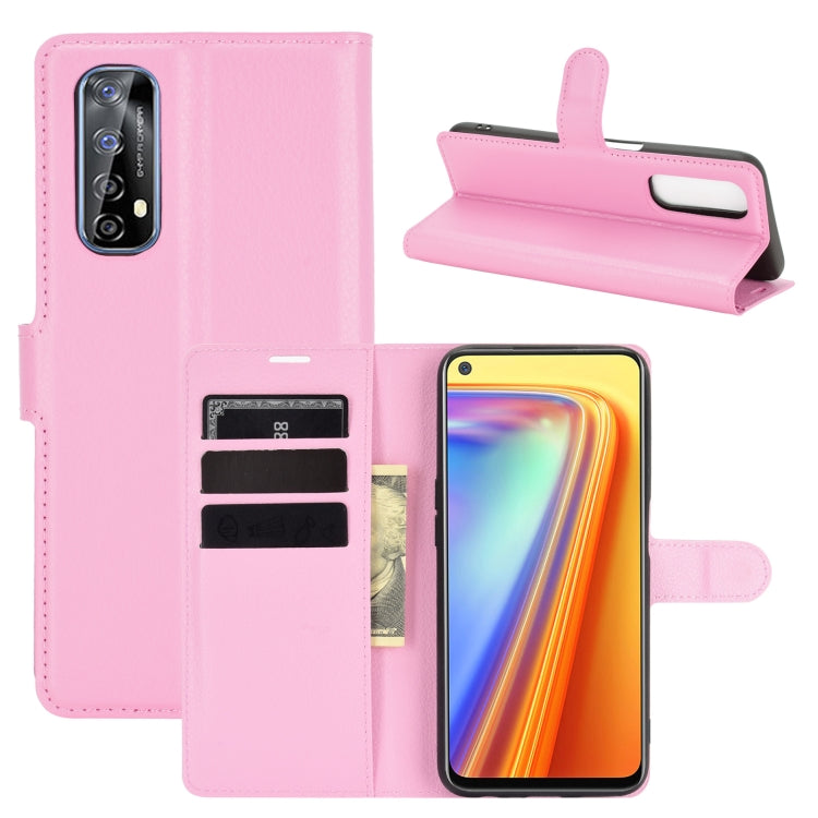 For OPPO Realme 7 Litchi Texture Horizontal Flip Protective Case with Holder & Card Slots & Wallet