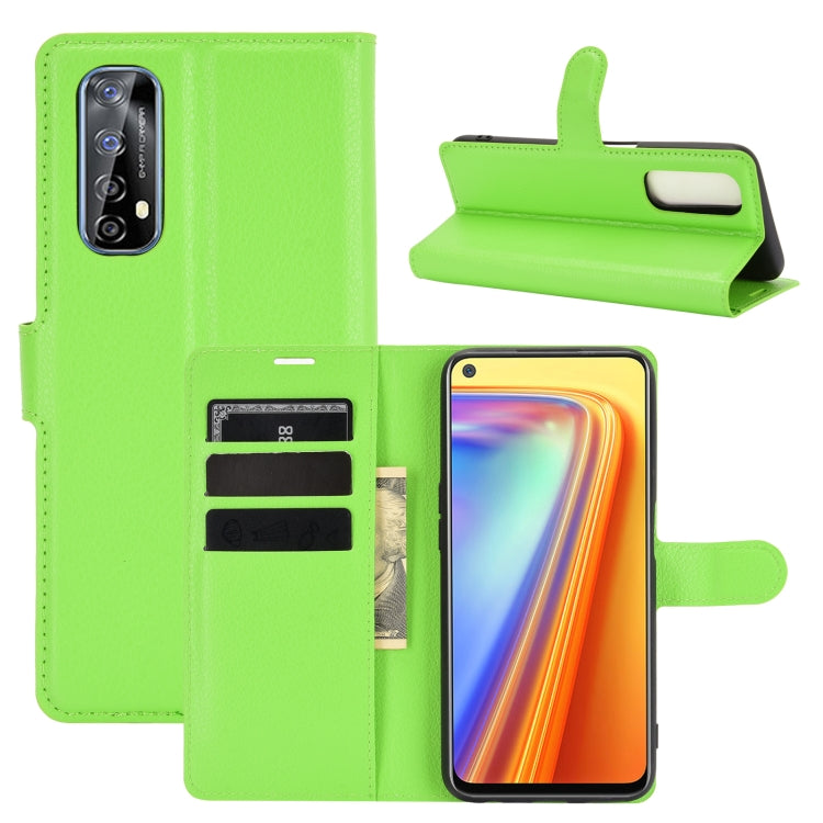 For OPPO Realme 7 Litchi Texture Horizontal Flip Protective Case with Holder & Card Slots & Wallet