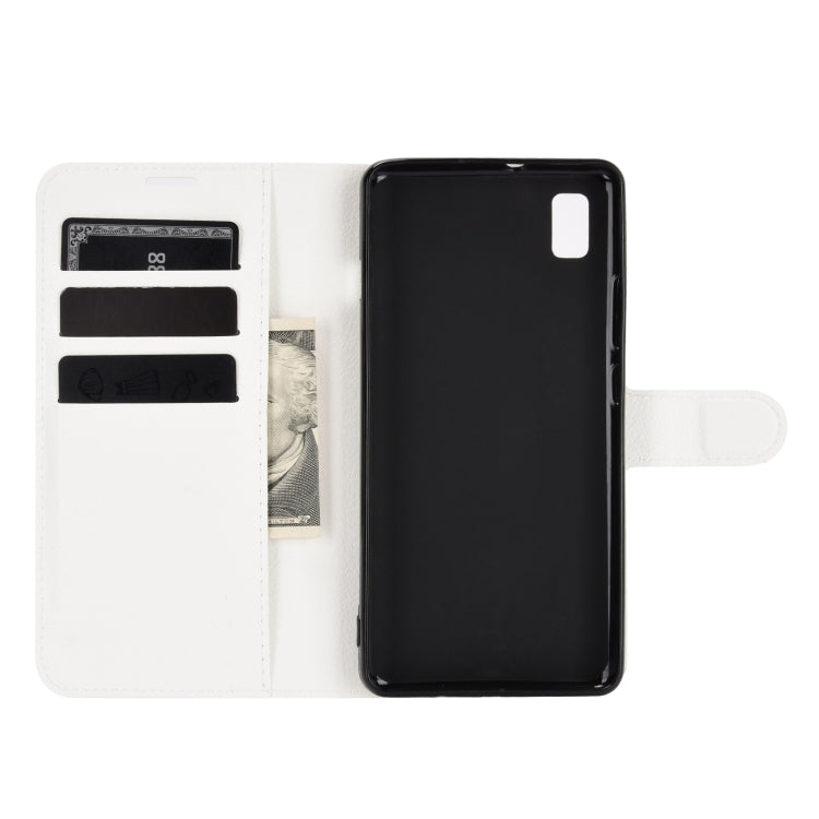 For ZTE Blade L210 Litchi Texture Horizontal Flip Protective Case with Holder & Card Slots & Wallet