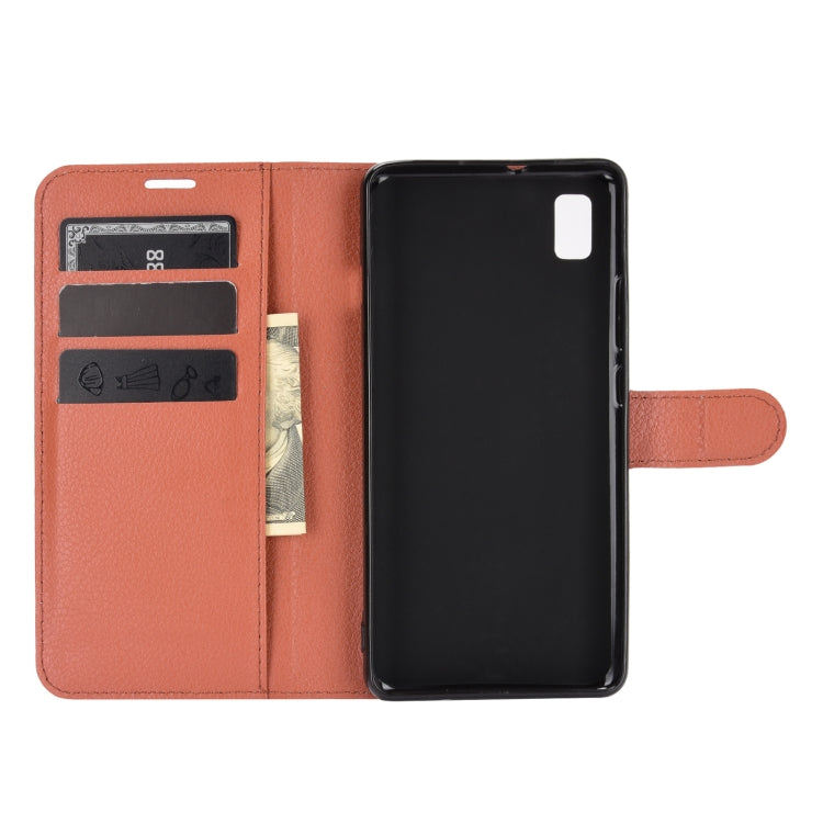 For ZTE Blade L210 Litchi Texture Horizontal Flip Protective Case with Holder & Card Slots & Wallet